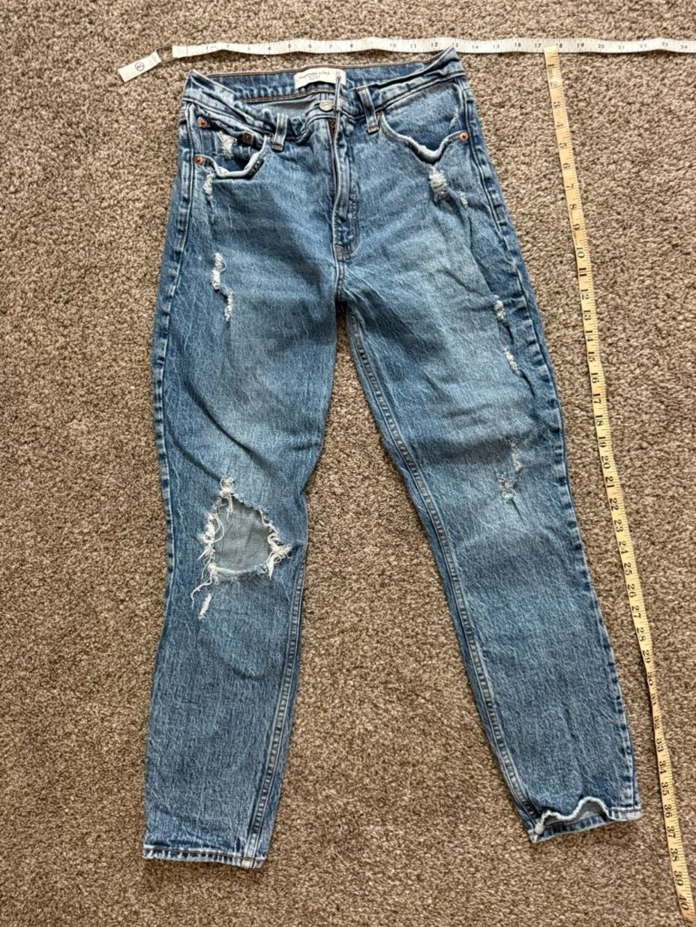 Abercrombie & Fitch The Skinny High Rise Distressed Jeans Size 27 4R
